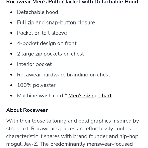 $169 Rocawear Classic Men's XL Puffer Jacket w/Detachable Hood Olive Black - New - Picture 4 of 8